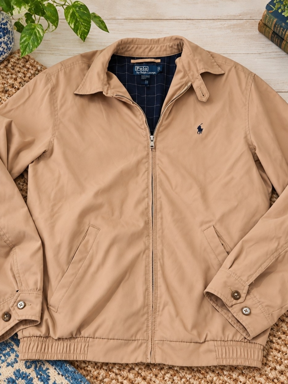 Polo by Ralph Lauren Men's Tan Harrington Jacket Sz S Blue Label
